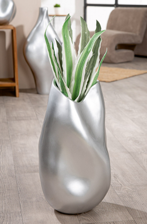 Vază, organică, rășină sintetică, argintie, PU 1, L. 27 cm, l. 29 cm, H 51 cm [2]