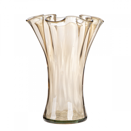Vază, organică, sticlă, maro, PU 1, H 23 cm, D 20 cm VAZE SI GHIVECE - Vază, organică, sticlă, maro, PU 1, H 23 cm, D 20 cm