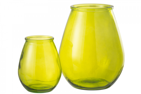 Vază, Ou Sticlă, Galben M, L 29| W 29| H 35.5 cm [1]