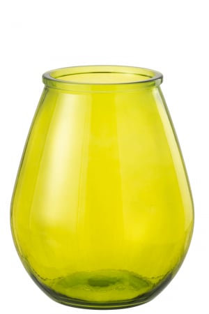 SALE % - Vază, Ou Sticlă, Galben M, L 29| W 29| H 35.5 cm