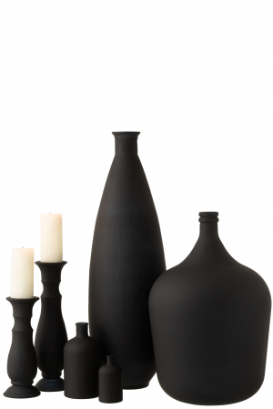 Vaza Oval, Sticla, Negru, 24.5x24.5x80.5 cm [2]