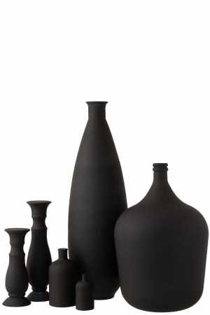 Vaza Oval, Sticla, Negru, 24.5x24.5x80.5 cm [1]