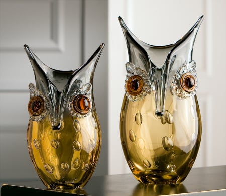 Vaza OWL, sticla, 12.5x23x12 cm [1]