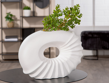 Vaza, Paula, Ceramica, alba, PU 2, L. 12 cm, L. 35 cm, H. 25 cm [3]