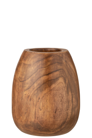 SALE % - Vaza Paulownia, Lemn, Maro, 34x34x40 cm