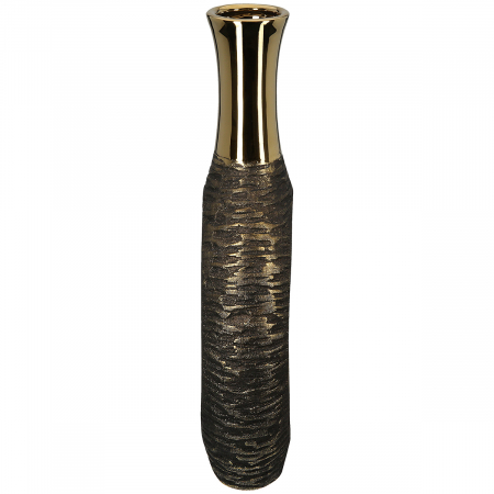 Vază perforată, Ceramică, antracit, auriu, PU 2, L. 9 cm, l. 19 cm, H 51 cm [1]