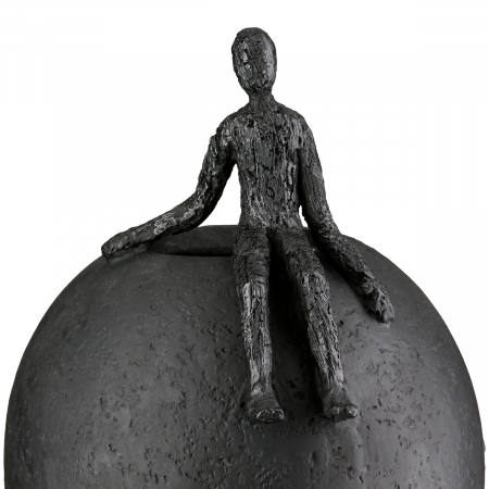 Vază, Persoană, Rășină sintetică, negru, PU 2, L. 15 cm, l. 17 cm, H 22 cm [2]
