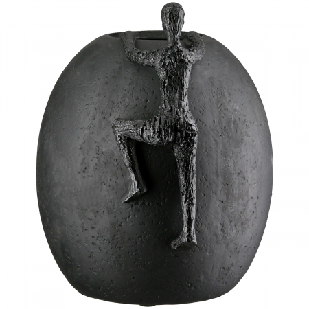 Vază, Persoană, Rășină sintetică, negru, PU 2, L. 17 cm, L. 20 cm, H 23 cm [2]