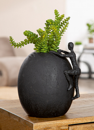 Vază, Persoană, Rășină sintetică, negru, PU 2, L. 17 cm, L. 20 cm, H 23 cm [4]