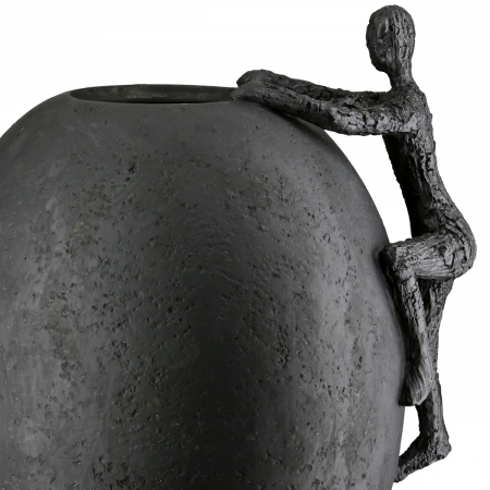 Vază, Persoană, Rășină sintetică, negru, PU 2, L. 17 cm, L. 20 cm, H 23 cm [3]