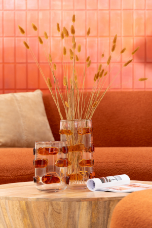 Vază, Pietriș Sticlă Chihlimbar/Transparent M, L 17| W 17| H 32 cm [3]