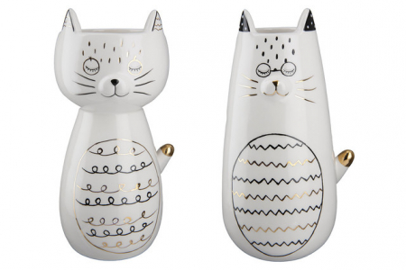 SALE % - Vază Pisică din ceramică Sleepy Set 2