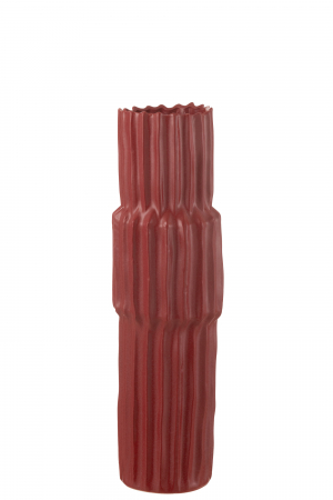 SALE % - Vază, Porțelan, ondulat Roșu S, L 18| W 18| H 60 cm