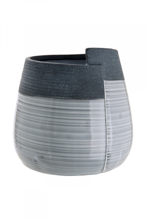 IN STOC - Vaza Porto Pack, ceramica, gri, 15x15x15,5 cm