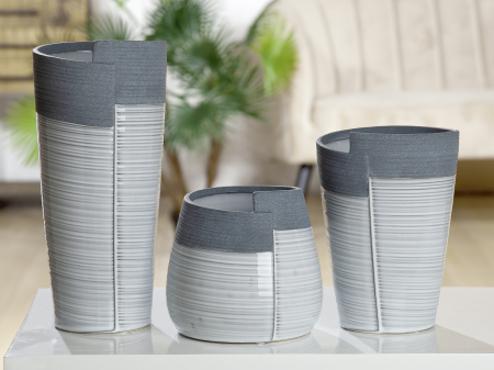 Vaza Porto Pack, ceramica, gri, 15x15x15,5 cm [1]