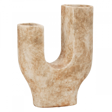 Vaza, Remina, Ceramica, maro deschis, PU 2, L. 9 cm, L. 19 cm, H. 25 cm VAZE SI GHIVECE - Vaza, Remina, Ceramica, maro deschis, PU 2, L. 9 cm, L. 19 cm, H. 25 cm