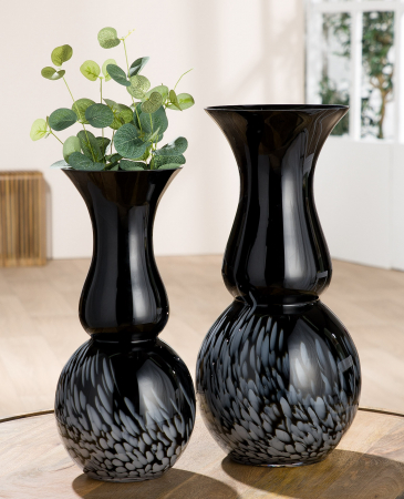SALE % - Vaza Rémy, sticla, negru, 36.5x17 cm