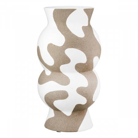 Vaza, rotunda, Areno, Ceramica, gri, alb, PU 1, H. 35 cm, D. 18 cm VAZE SI GHIVECE - Vaza, rotunda, Areno, Ceramica, gri, alb, PU 1, H. 35 cm, D. 18 cm