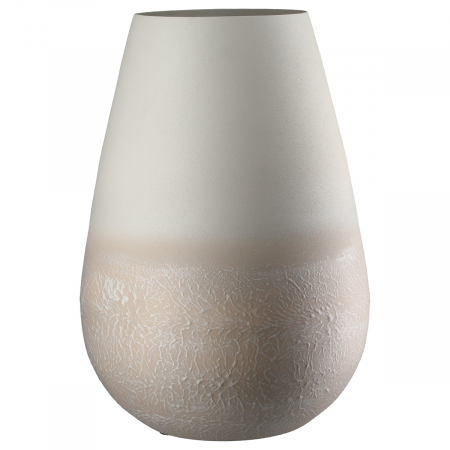 SALE % - Vază, rotundă, Metal, bej, PU 1, H 33 cm, D 23 cm