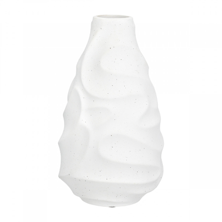 Vaza, rotunda, Ondulas, punctata, Ceramica, alba, PU 2, H. 30 cm, D. 18 cm [1]