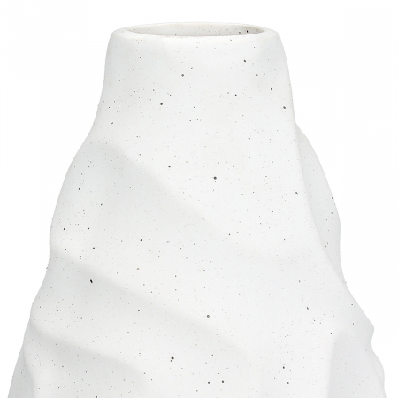 Vaza, rotunda, Ondulas, punctata, Ceramica, alba, PU 2, H. 30 cm, D. 18 cm [2]