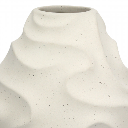 Vaza, rotunda, Ondulas, punctata, Ceramica, gri deschis, PU 2, H. 20 cm, D. 18 cm [2]