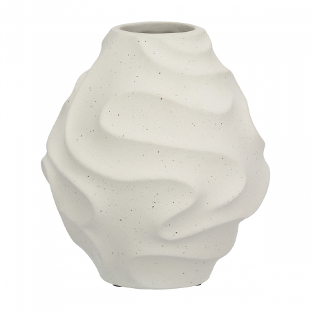 Vaza, rotunda, Ondulas, punctata, Ceramica, gri deschis, PU 2, H. 20 cm, D. 18 cm [1]