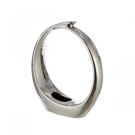 SALE % - Vaza, Round, Ceramica, argintie, PU 3, L. 5 cm, L. 17 cm, H. 20 cm
