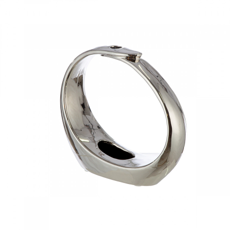 SALE % - Vaza, Round, Ceramica, argintie, PU 6, L. 5 cm, L. 16 cm, H. 14 cm