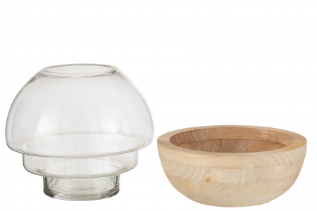 Vaza Round, Sticla, Natural, 25x25x22.5 cm [1]