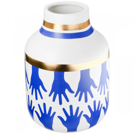 Vază, Santorini, Motiv mână, Ceramica, alb, PU 2, H. 24 cm, D. 16 cm [2]