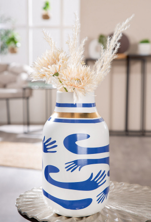 Vază, Santorini, Motivul mâinii, Ceramica, alb, PU 2, H. 29,5 cm, D. 16 cm [4]