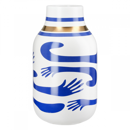 SALE % - Vază, Santorini, Motivul mâinii, Ceramica, alb, PU 2, H. 29,5 cm, D. 16 cm