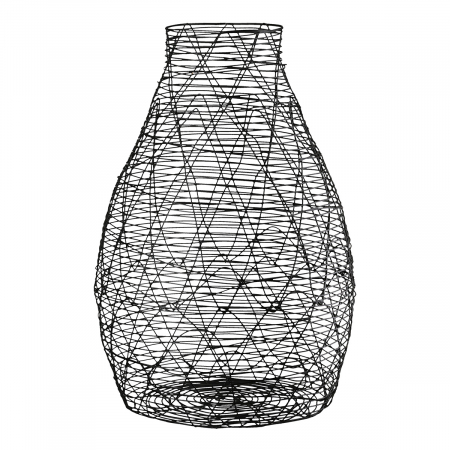 Vază, Sârmă, Metal, negru, PU 3, H. 25,5 cm, D. 17 cm VAZE SI GHIVECE - Vază, Sârmă, Metal, negru, PU 3, H. 25,5 cm, D. 17 cm