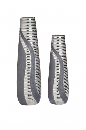 Vaza Sevilla, ceramica, argintiu/gri, 12x39x12 cm [1]