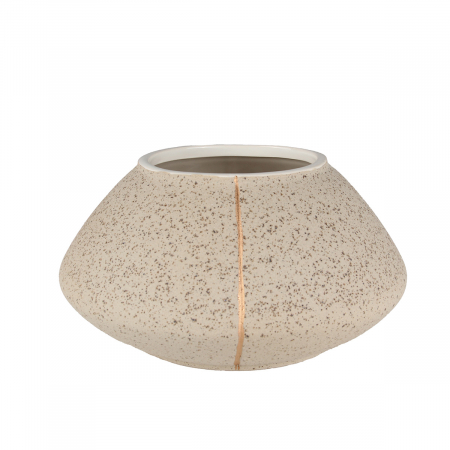 Vaza, Steagul, Ceramica, crem, PU 2, H. 12 cm, D. 22,5 cm VAZE SI GHIVECE - Vaza, Steagul, Ceramica, crem, PU 2, H. 12 cm, D. 22,5 cm