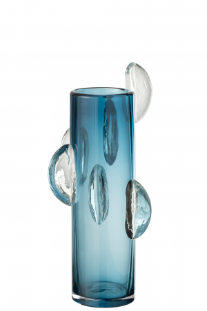 VAZE SI GHIVECE - Vază, Steggy Sticlă, Albastra S, L 18.5| W 18.5| H 37 cm