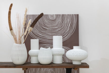 SALE % - Vaza, Sticla, Alb , 20.5x20.5x40
