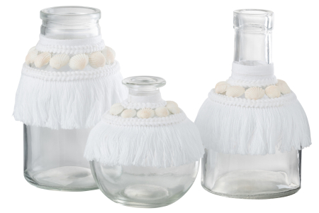 Vaza, Sticla, Alb, 8x8x14.5 [1]