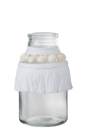 VAZE SI GHIVECE - Vaza, Sticla, Alb, 8x8x14.5