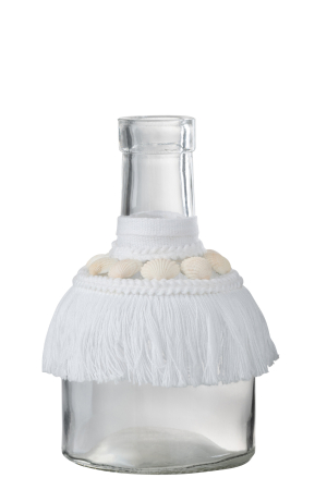 SALE % - Vaza, Sticla, Alb, 8x8x15