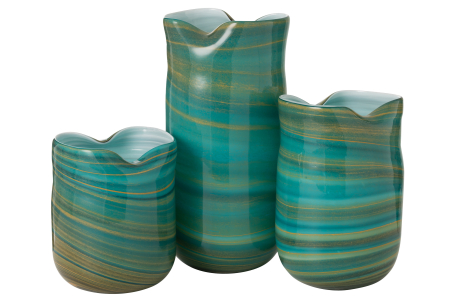 Vaza, Sticla, Albastru, 20x18x41.5 [3]