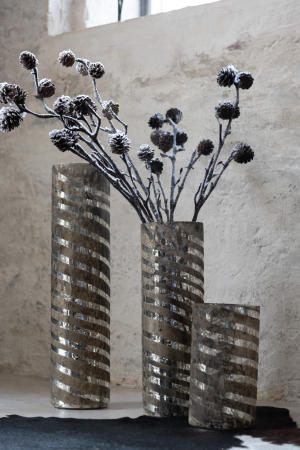 SALE % - Vaza, Sticla, Argintiu, 15x15x28