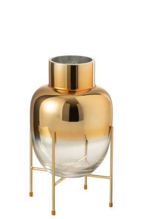 SALE % - Vaza, Sticla, Auriu, 18x18x32