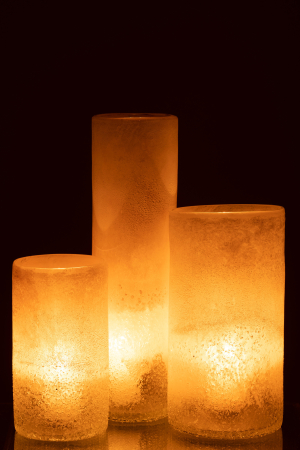 Vaza, Sticla, Bej, 11x11x41 [5]