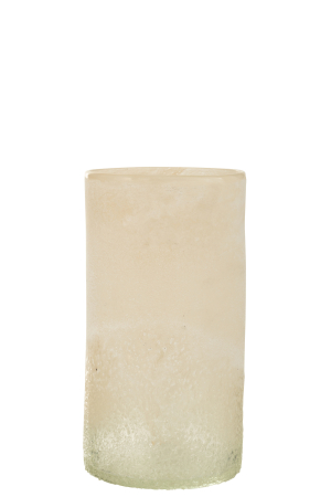 SALE % - Vaza, Sticla, Bej, 14.5x14.5x29.5