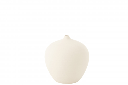 SALE % - Vază, Sticlă Cassia Argilă Albă, L 35| W 35| H 35 cm