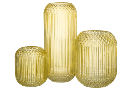 Vaza, Sticla, Galben, 15.5x15.5x36.5 [4]