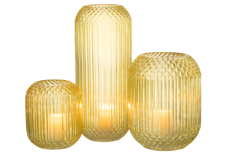 Vaza, Sticla, Galben, 15.5x15.5x36.5 [5]