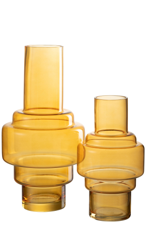 Vaza, Sticla, Galben, 17.5x17.5x36 [2]